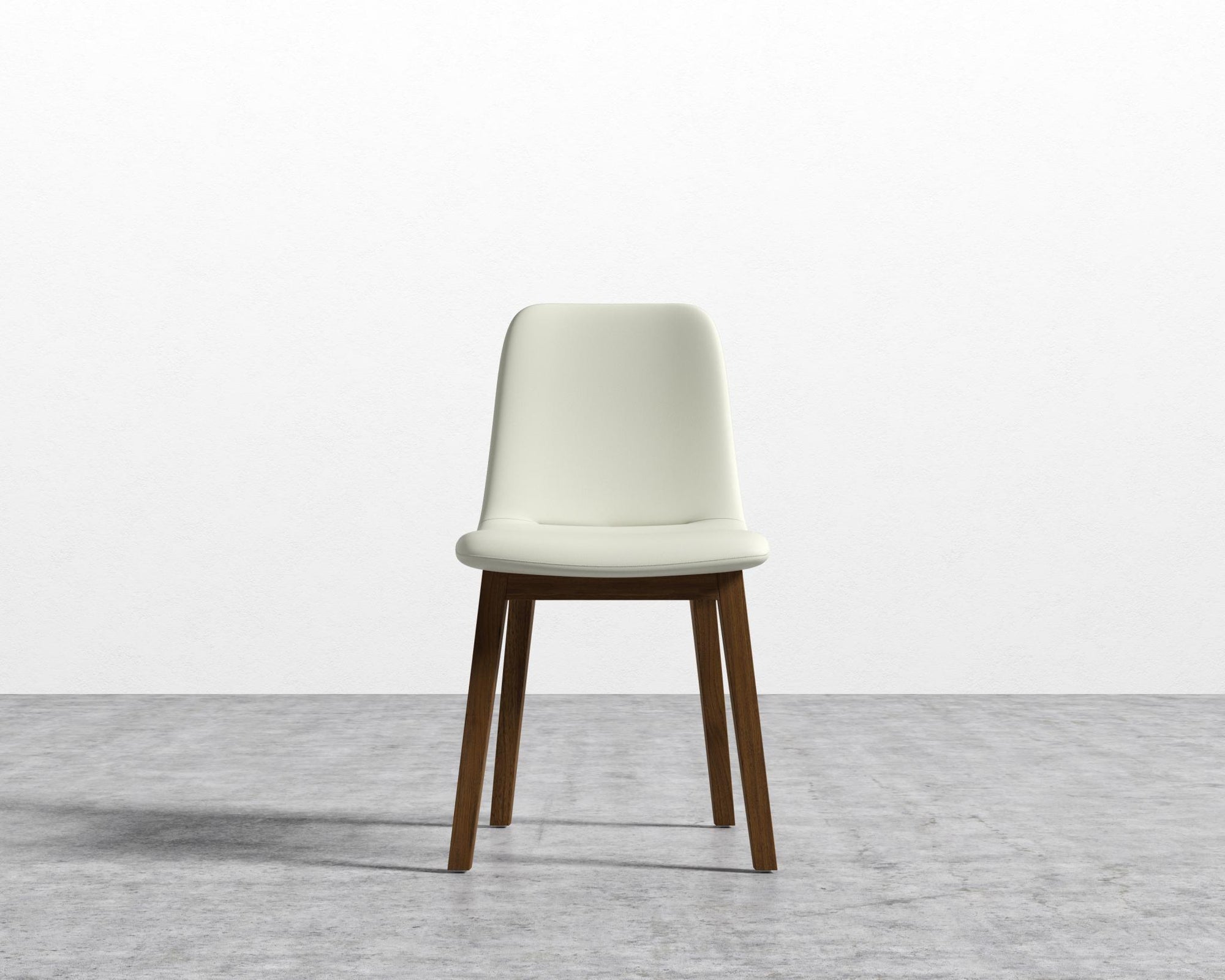 Aubrey Side Chair - Walnut Stain, PU Leather - Monaco Cream