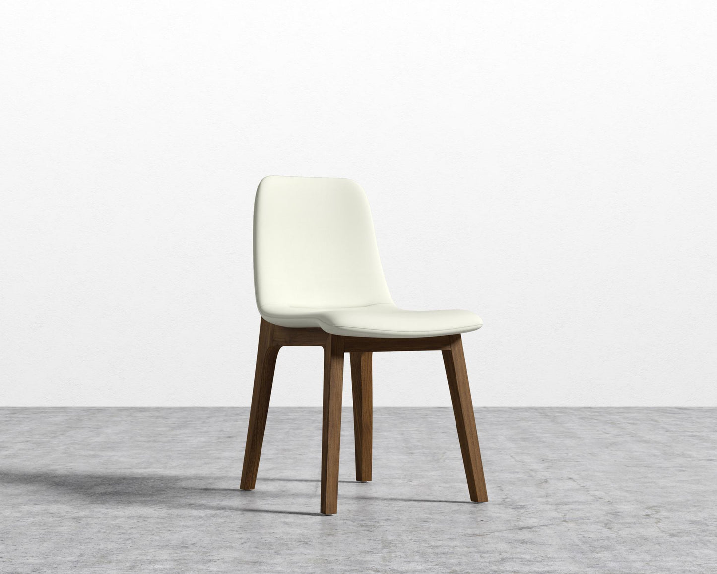 Aubrey Side Chair - Walnut Stain, PU Leather - Monaco Cream