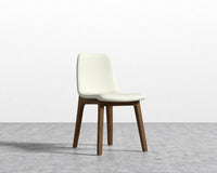 Aubrey Side Chair - Walnut Stain, PU Leather - Monaco Cream