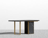 Augustus Desk - Black Pietra Ceramic, 63" x 31.5", Black Oak Veneer