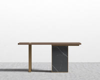 Augustus Desk - Black Pietra Ceramic, 63" x 31.5", Black Oak Veneer