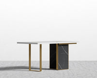 Augustus Desk - Black Pietra Ceramic, 63" x 31.5", Black Oak Veneer