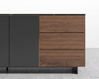 Augustus Sideboard - Black Marble, Walnut Veneer
