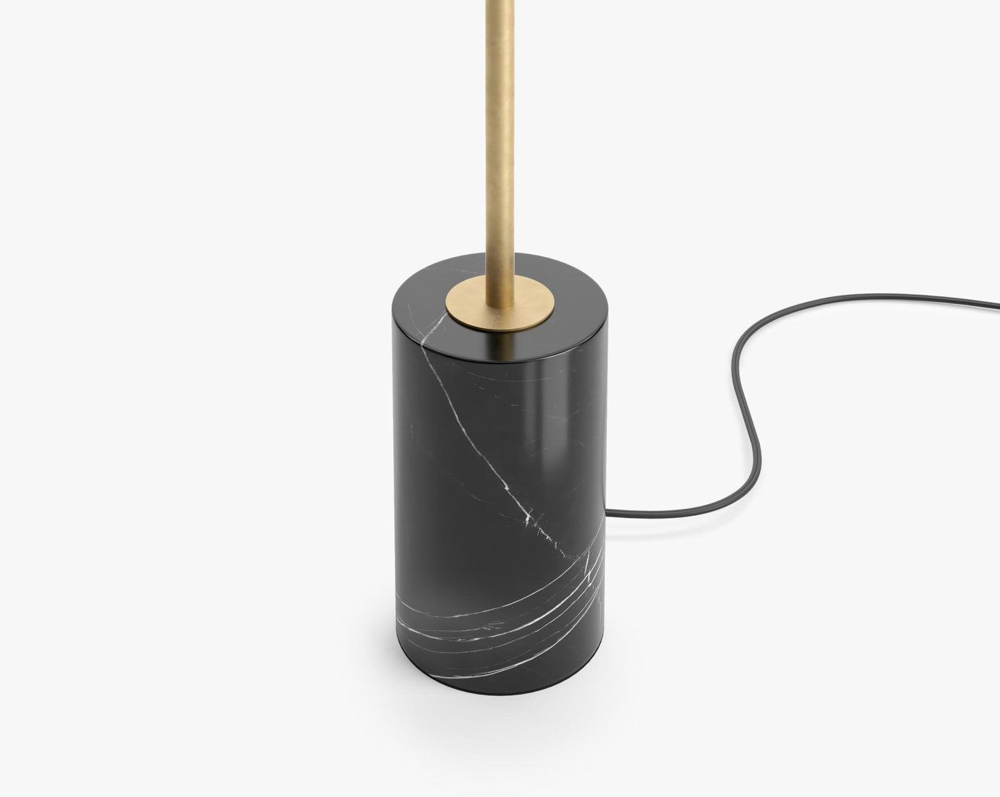 Aura Floor Lamp - Short, Brass w/ Black Marble