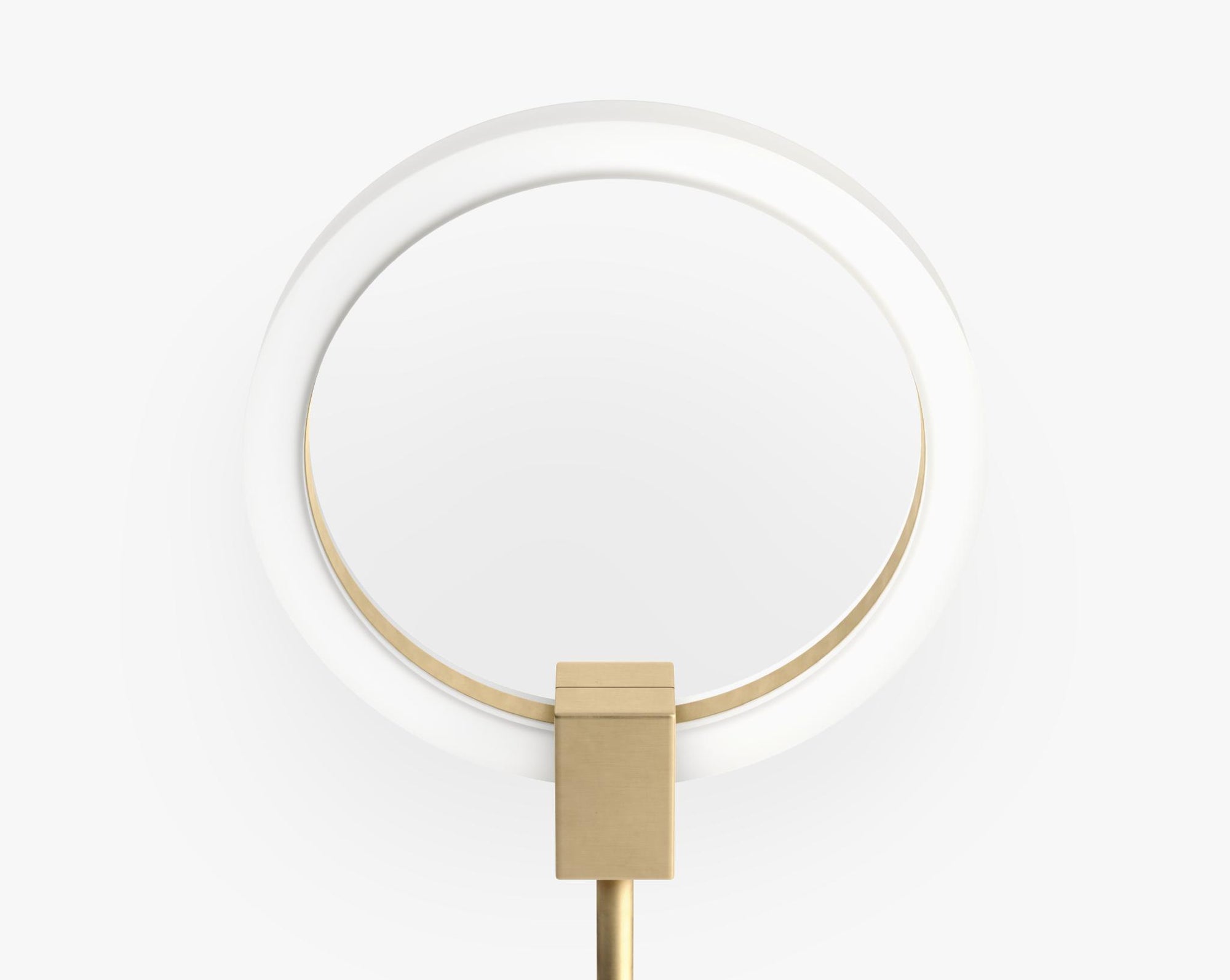 Aura Floor Lamp - Short, Brass w/ Black Marble