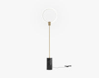 Aura Floor Lamp - Tall, Brass w/ Black Marble