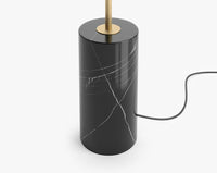 Aura Floor Lamp - Tall, Brass w/ Black Marble
