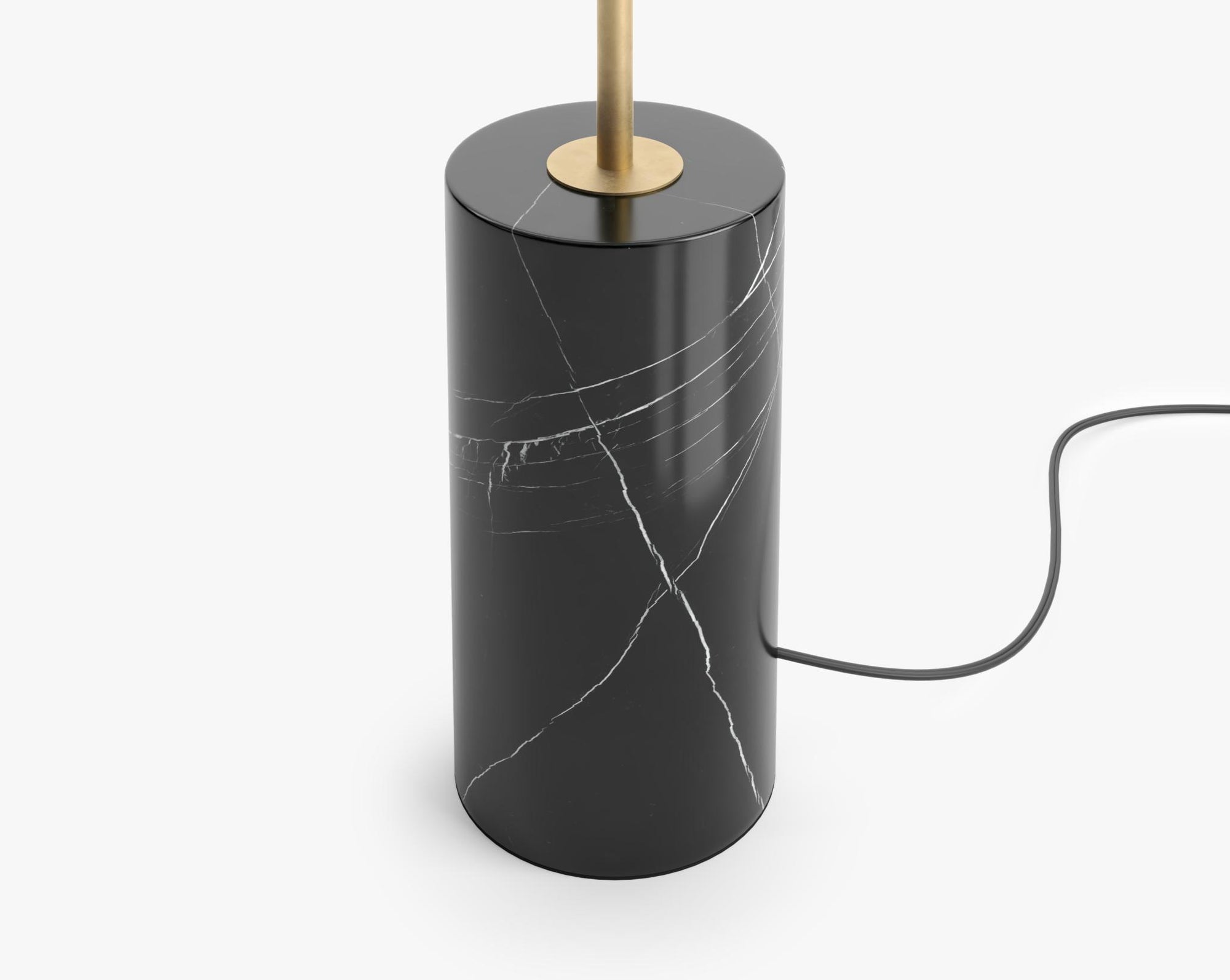Aura Floor Lamp - Tall, Brass w/ Black Marble