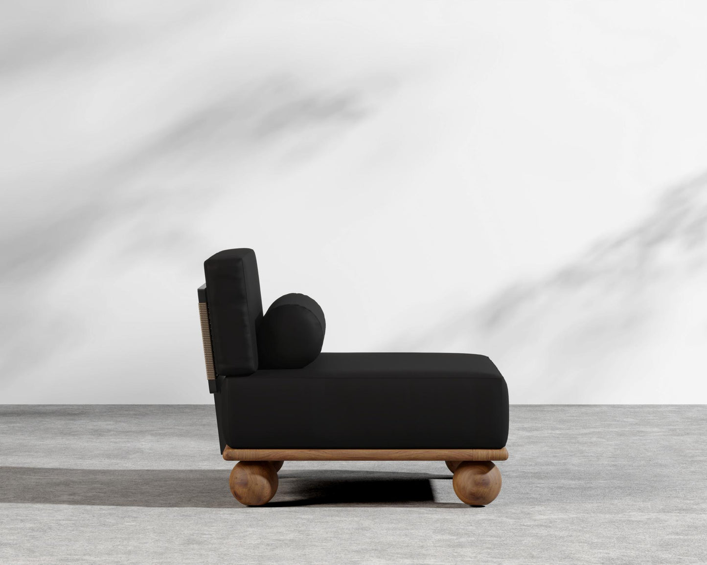 Bali Outdoor Armless - Walnut Acacia, Outdoor Fabric - Arcadia