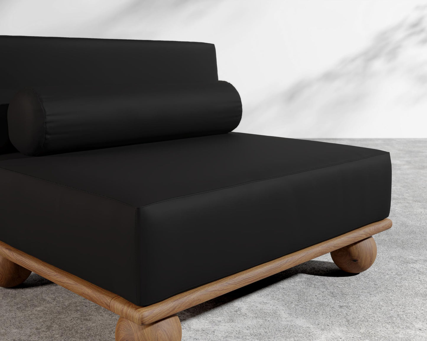 Bali Outdoor Armless - Walnut Acacia, Outdoor Fabric - Arcadia