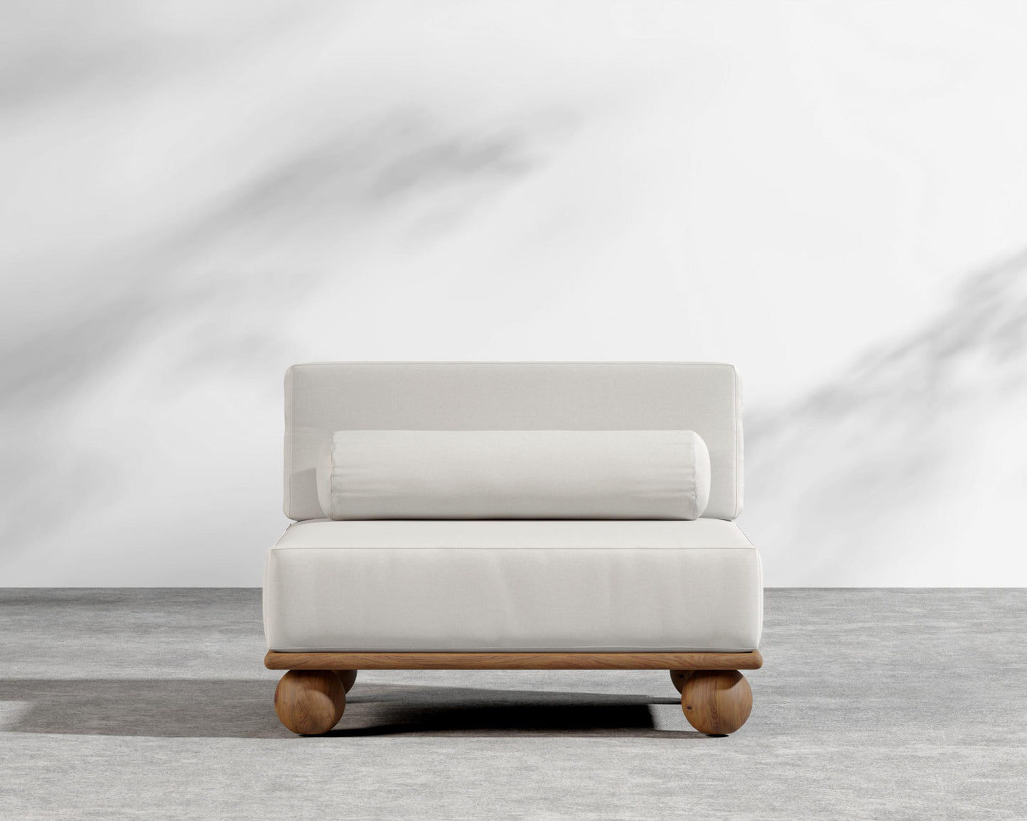 Bali Outdoor Armless - Walnut Acacia, Outdoor Fabric - Palisades