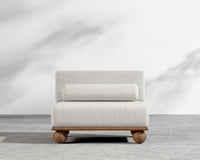 Bali Outdoor Armless - Walnut Acacia, Outdoor Fabric - Palisades