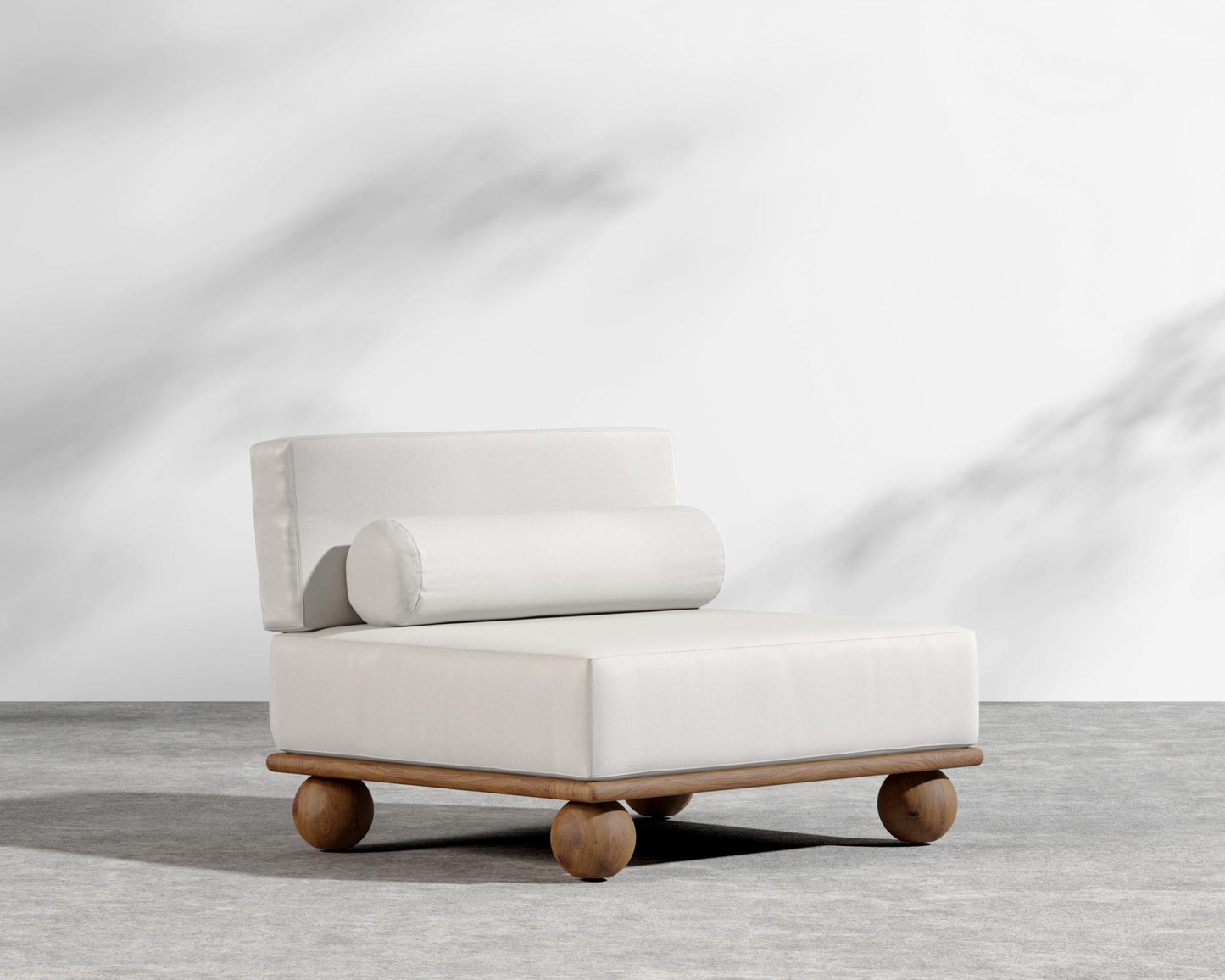 Bali Outdoor Armless - Walnut Acacia, Outdoor Fabric - Palisades