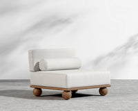 Bali Outdoor Armless - Walnut Acacia, Outdoor Fabric - Palisades