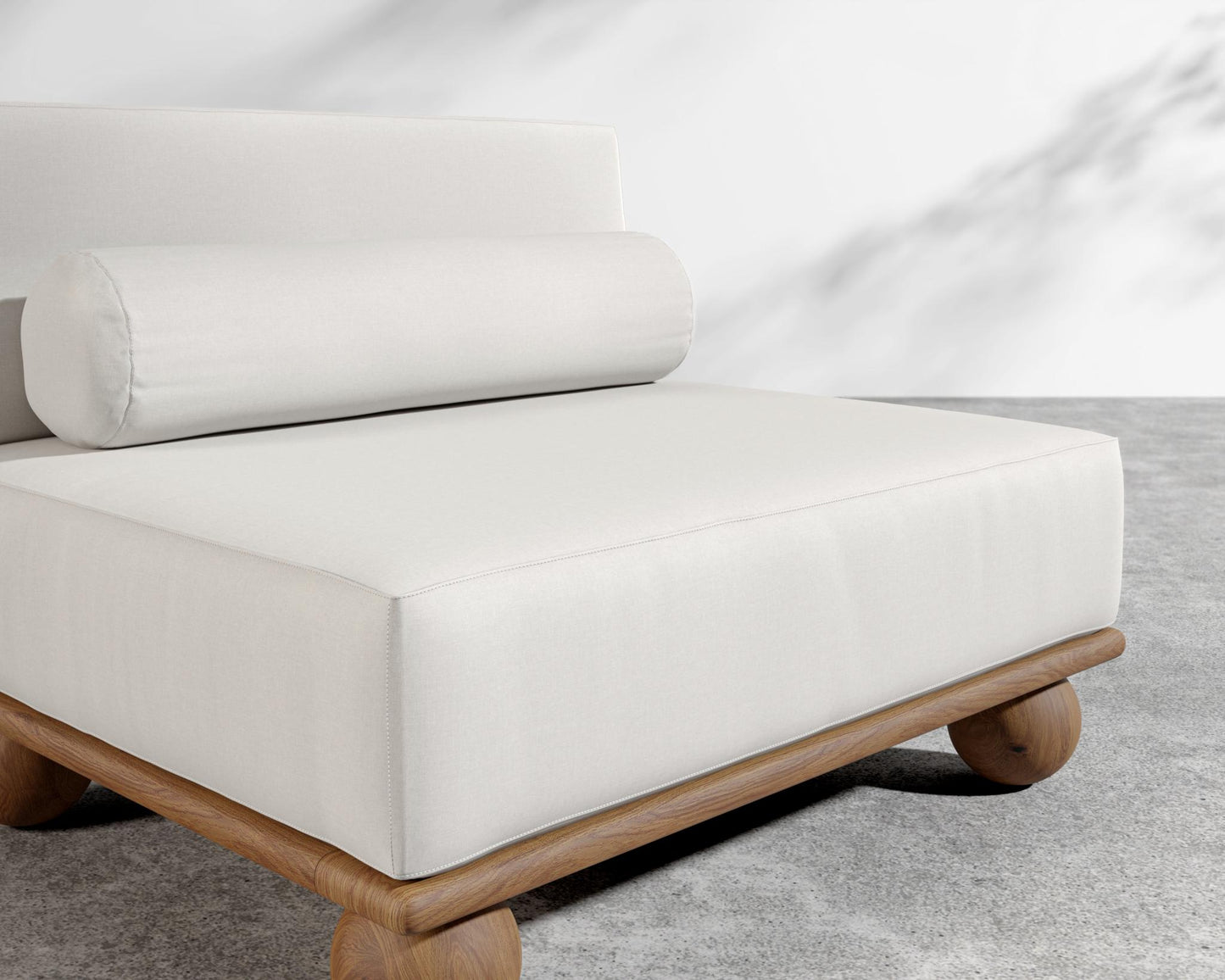 Bali Outdoor Armless - Walnut Acacia, Outdoor Fabric - Palisades