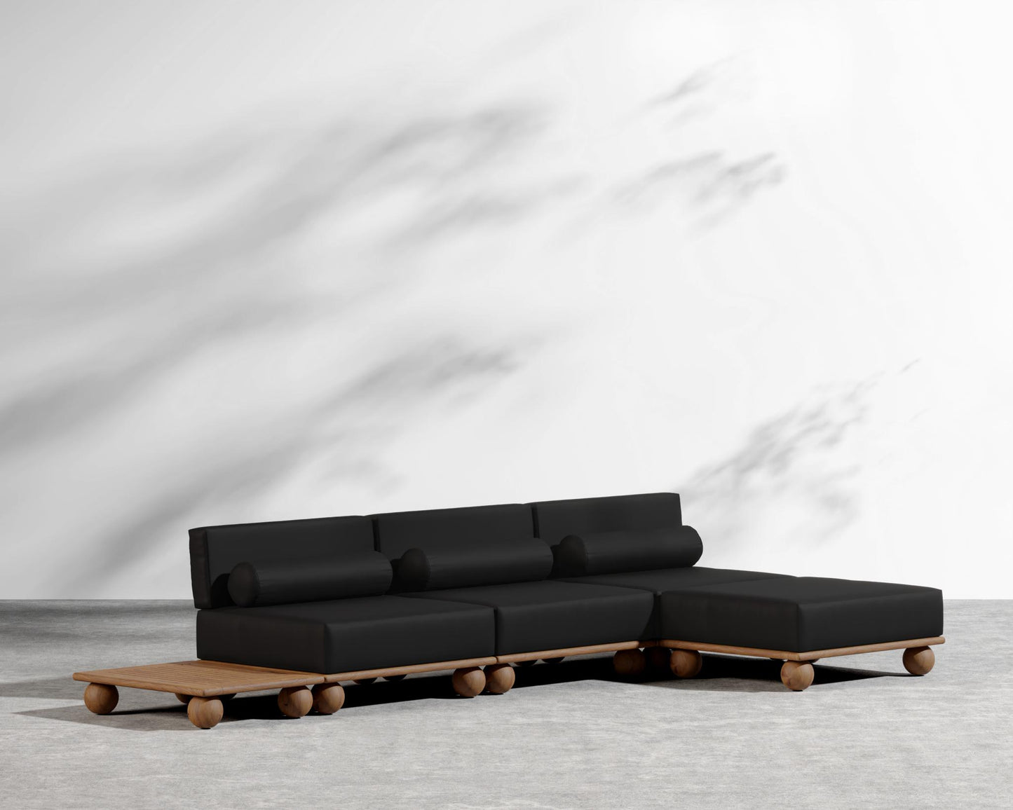 Bali Outdoor Modular Sectional - Walnut Acacia, Outdoor Fabric - Arcadia