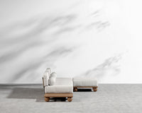 Bali Outdoor Modular Sectional - Walnut Acacia, Outdoor Fabric - Palisades