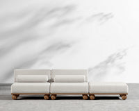 Bali Outdoor Open End Sofa - Walnut Acacia, Outdoor Fabric - Palisades