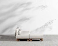 Bali Outdoor Sectional - Walnut Acacia, Outdoor Fabric - Palisades