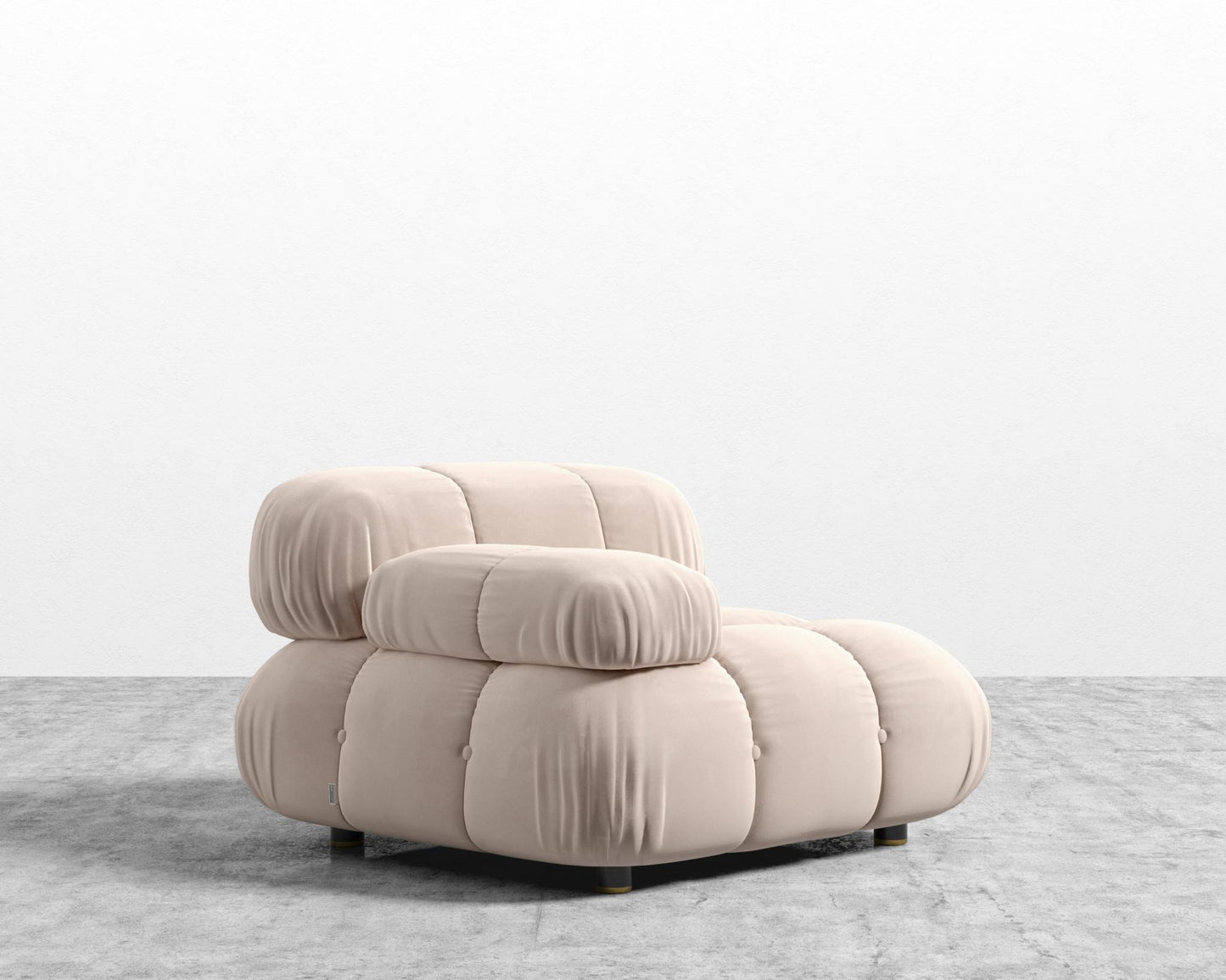 Belia Left Arm - Plush Velvet - Blush