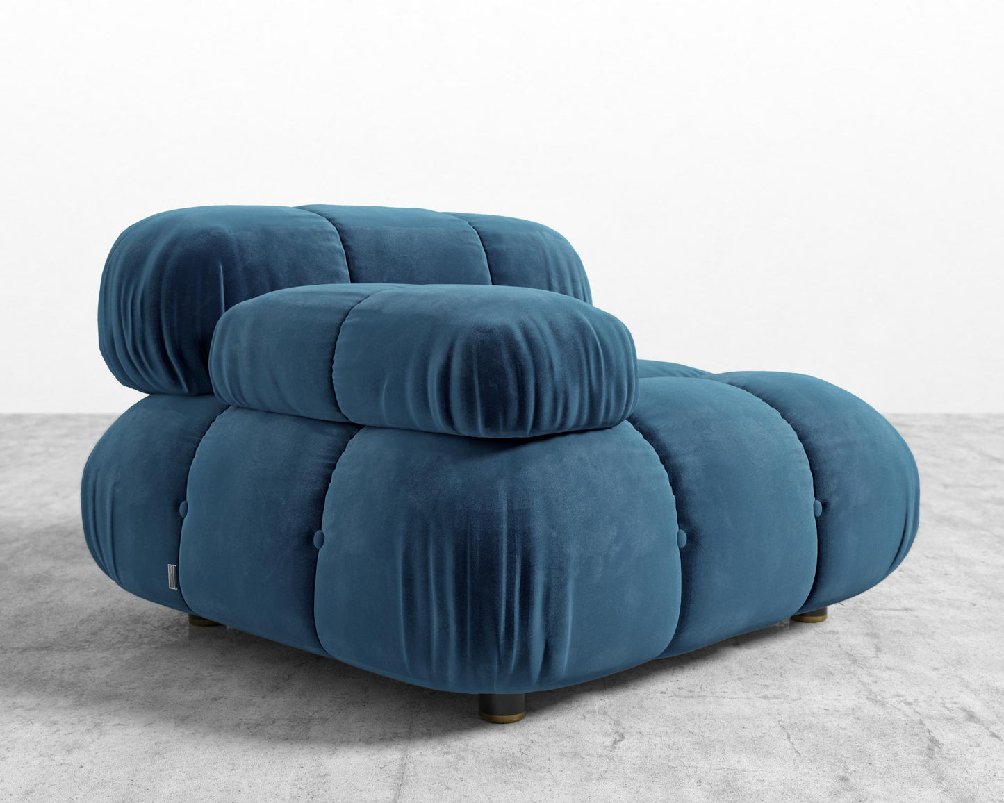 Belia Left Arm - Plush Velvet - Cobalt