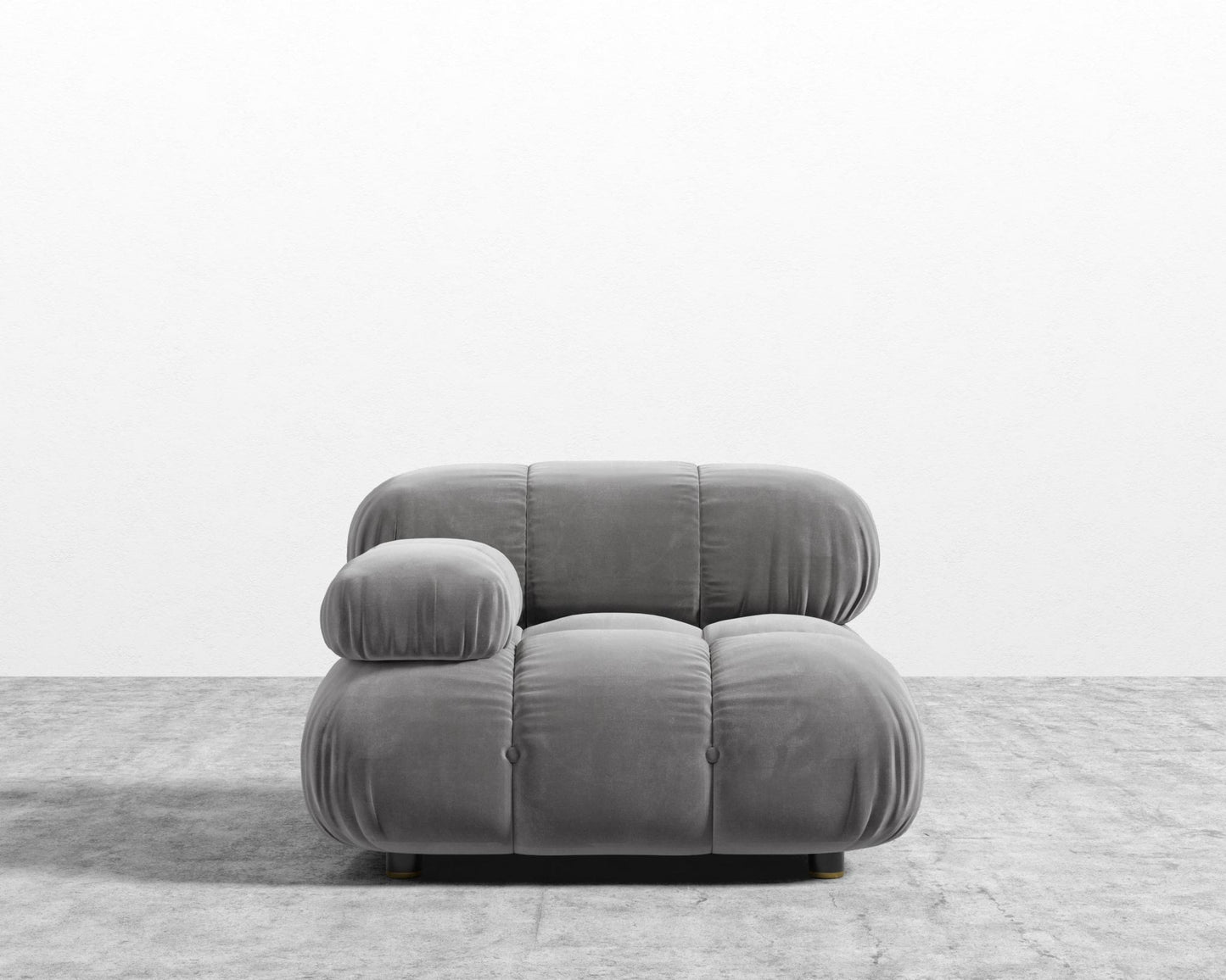 Belia Left Arm - Plush Velvet - Glacier Grey