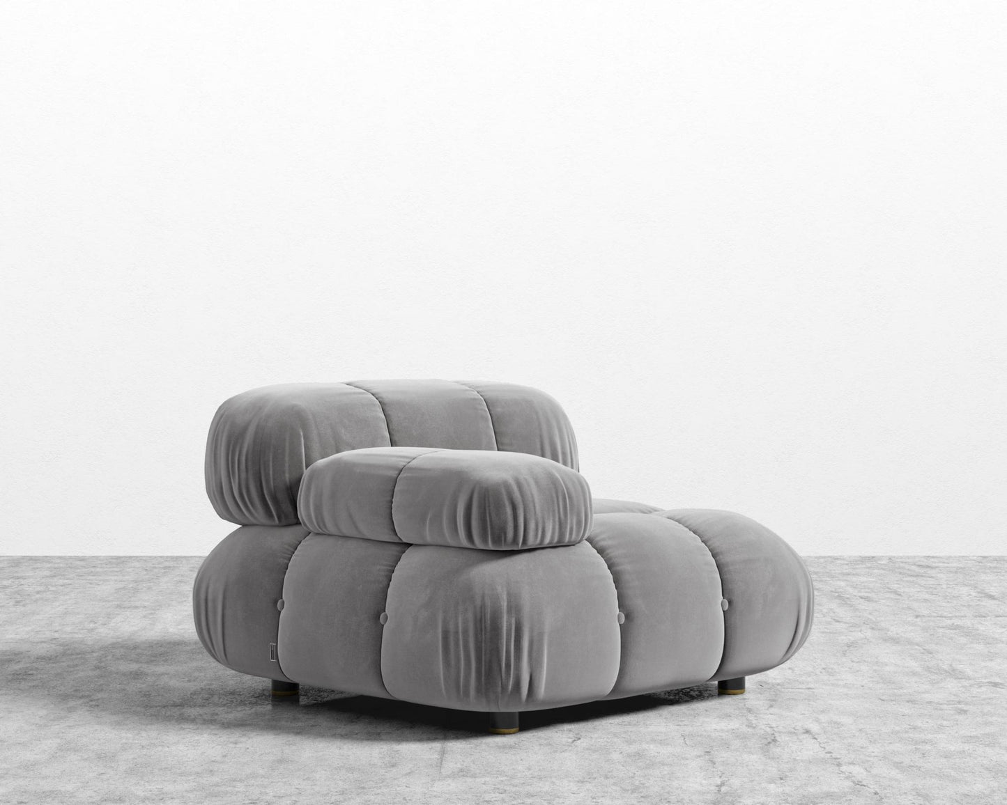 Belia Left Arm - Plush Velvet - Glacier Grey