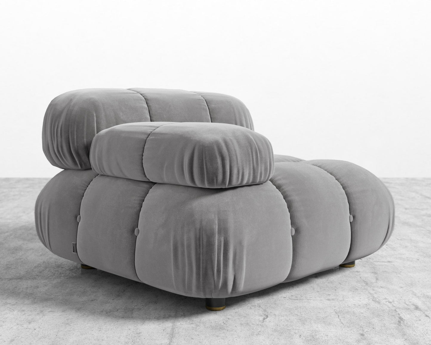 Belia Left Arm - Plush Velvet - Glacier Grey