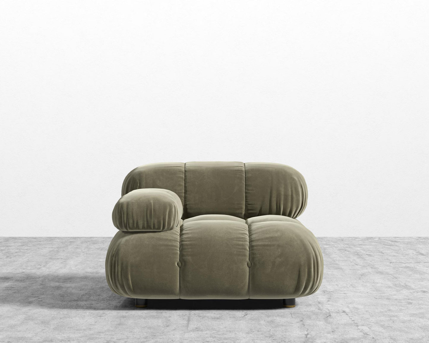 Belia Left Arm - Signature Plush Velvet - Olive Green