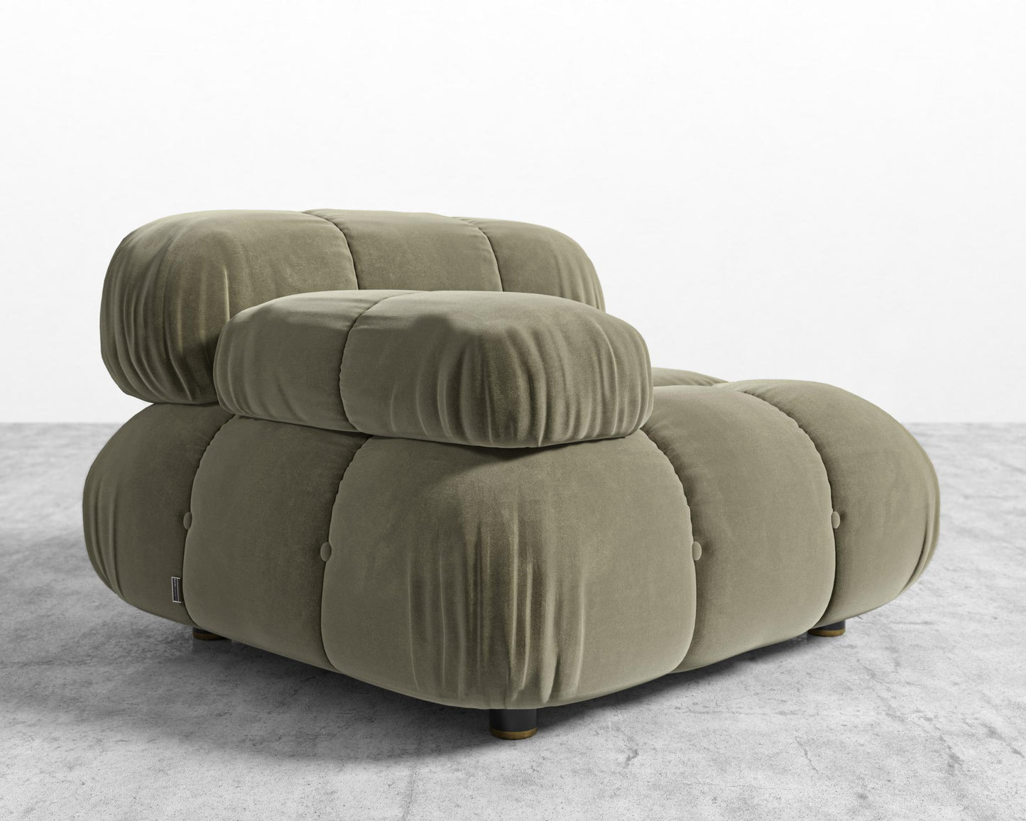 Belia Left Arm - Signature Plush Velvet - Olive Green