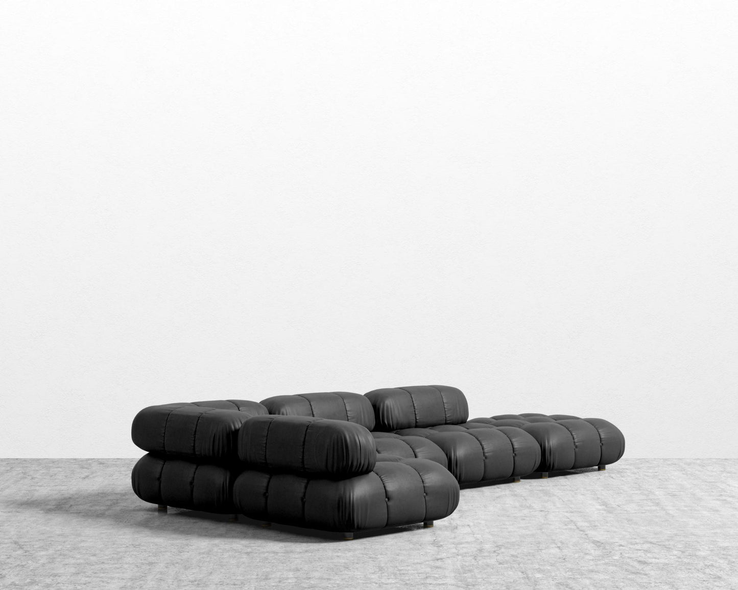 Belia Modular Sectional - Microfiber Leather - Trento Jet Black