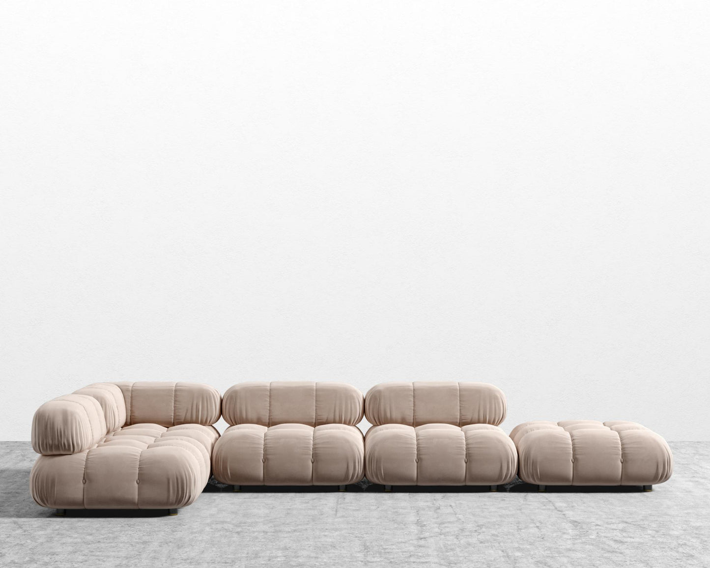 Belia Modular Sectional - Plush Velvet - Blush