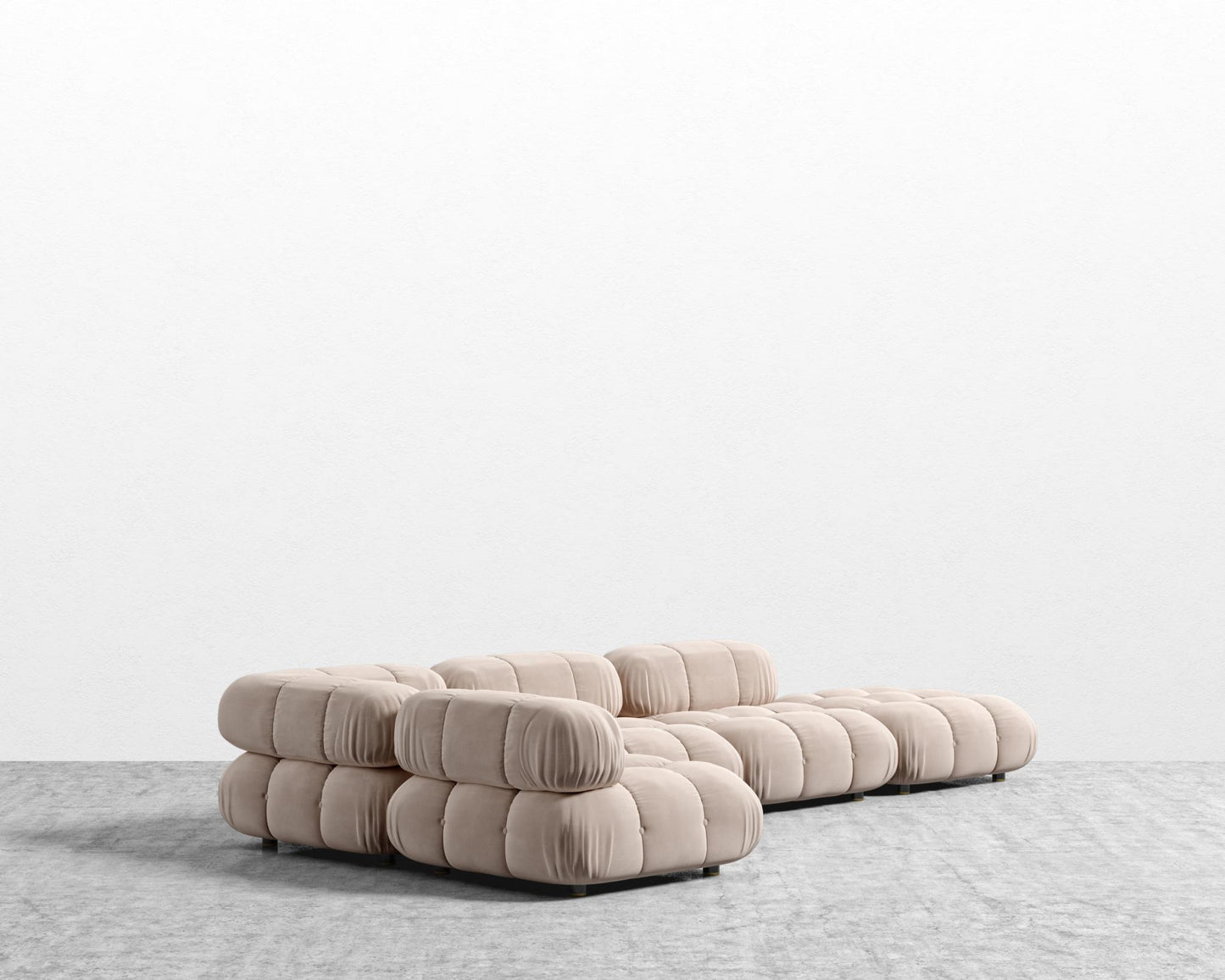Belia Modular Sectional - Plush Velvet - Blush