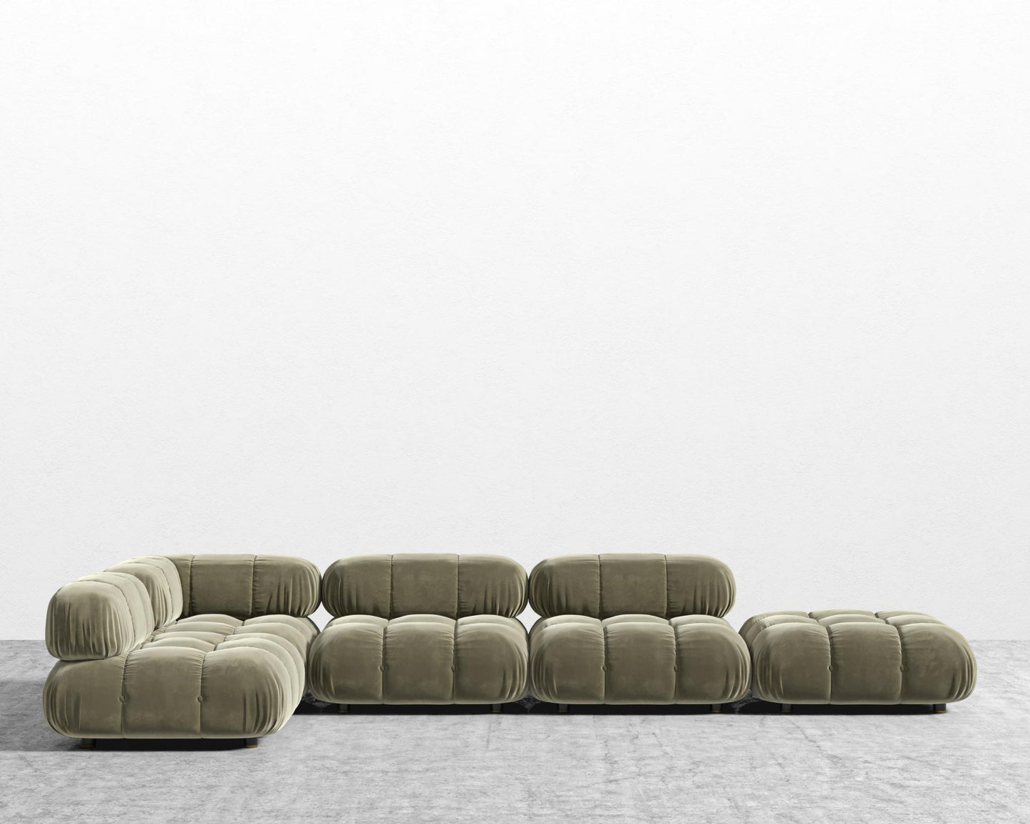 Belia Modular Sectional - Signature Plush Velvet - Olive Green