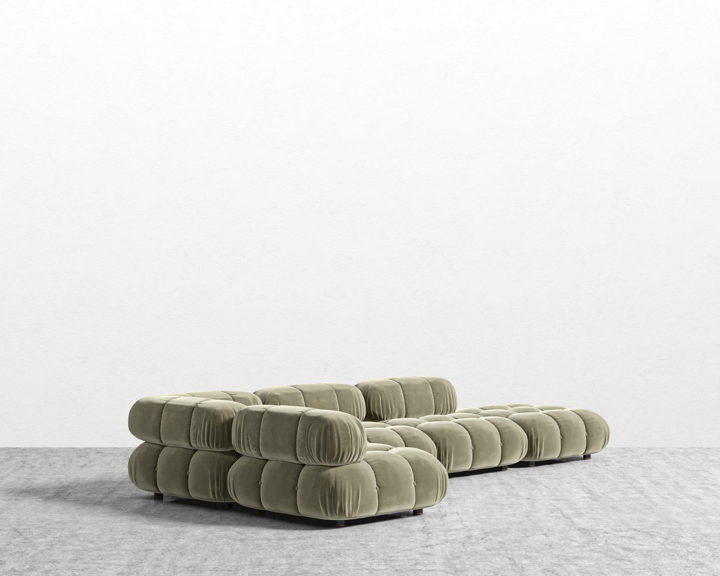 Belia Modular Sectional - Signature Plush Velvet - Olive Green