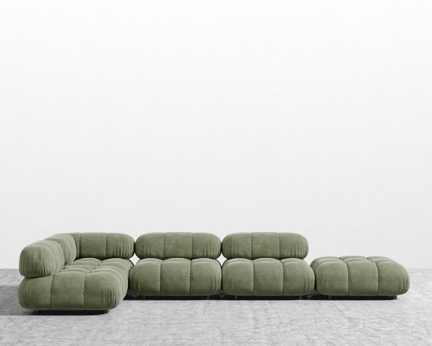 Belia Modular Sectional - Venice Vegan Suede - Sage