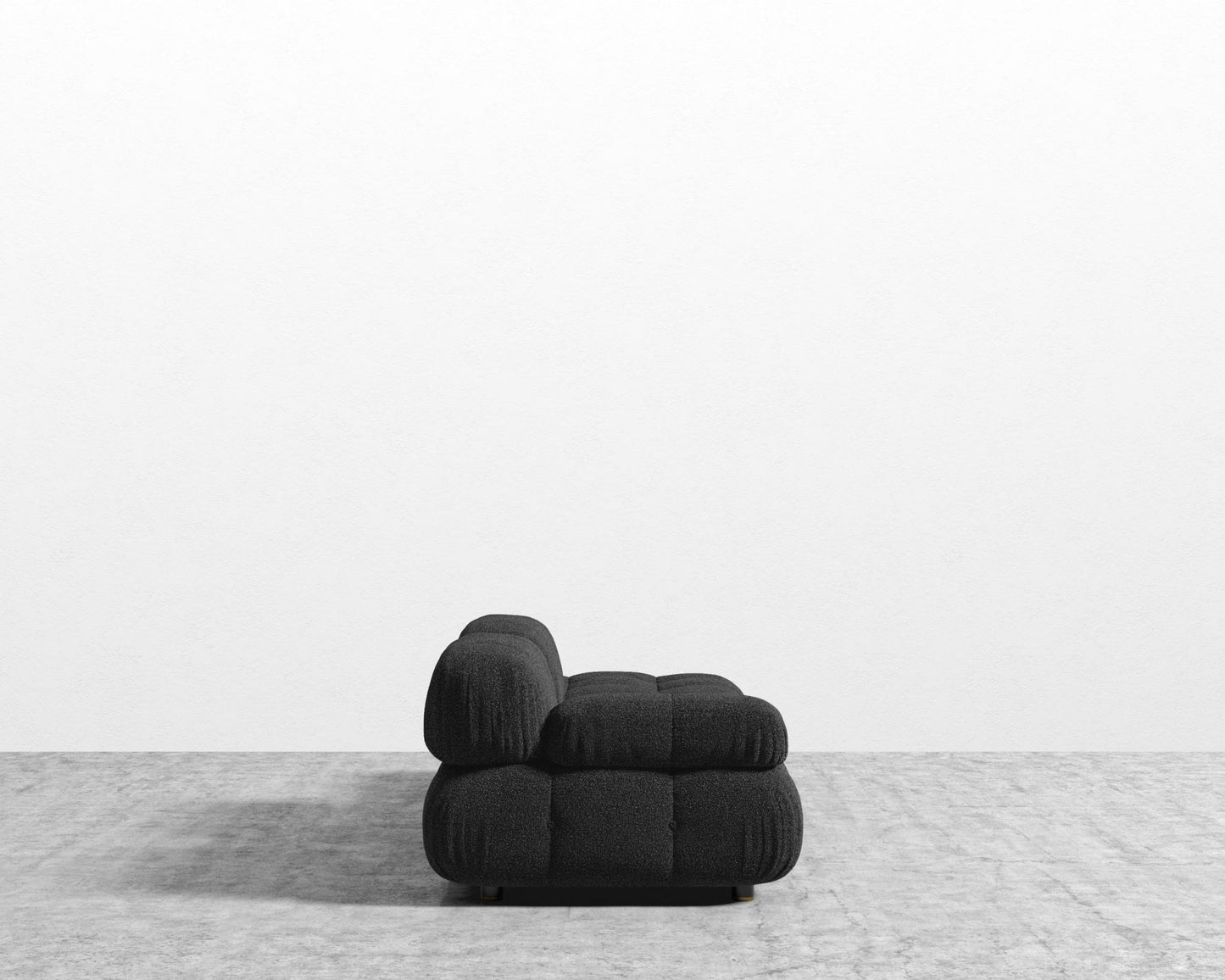 Belia Open End Sofa - Open Left, Chatou Bouclé - Caviar