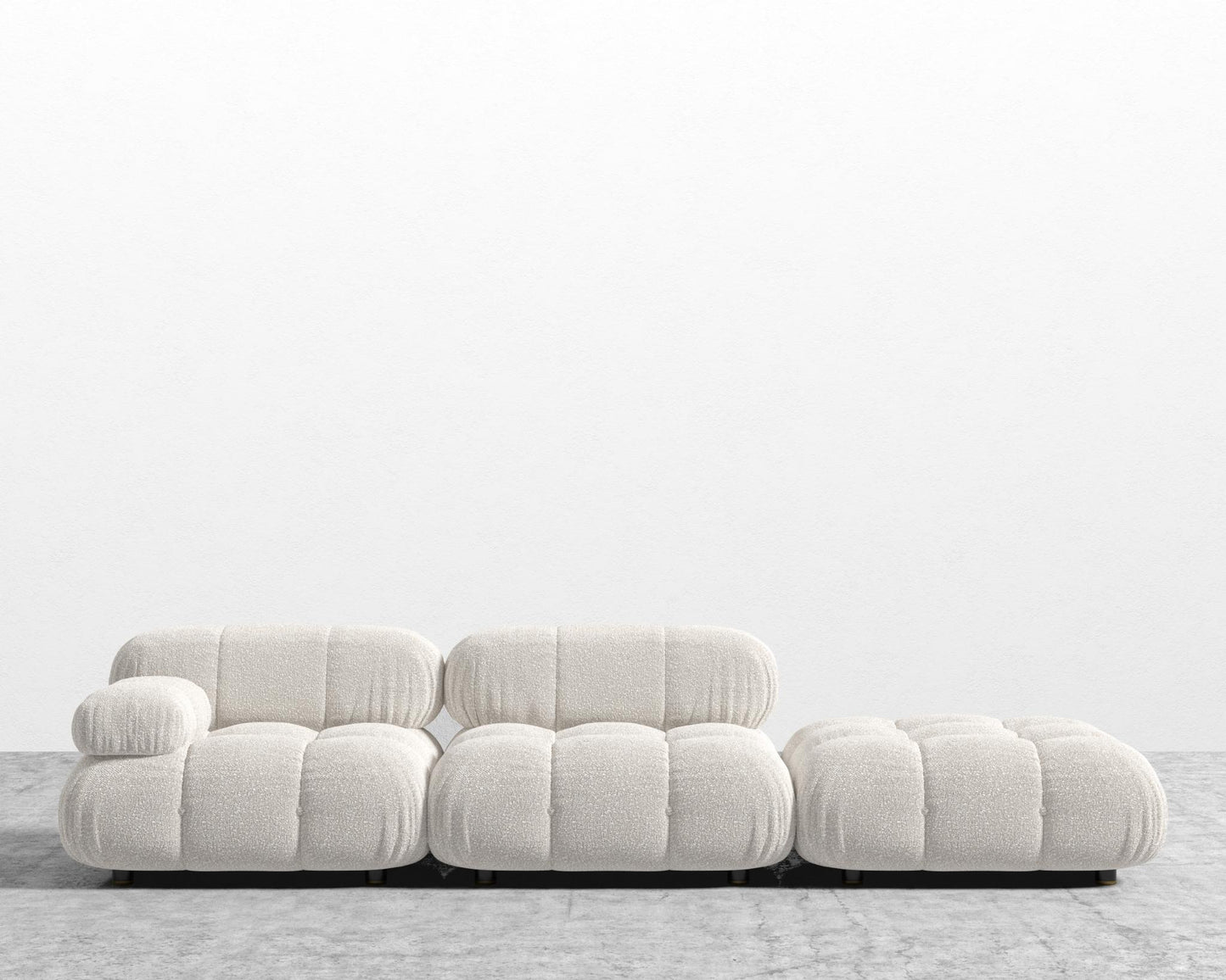 Belia Open End Sofa - Open Left, Chatou Bouclé - Pearl