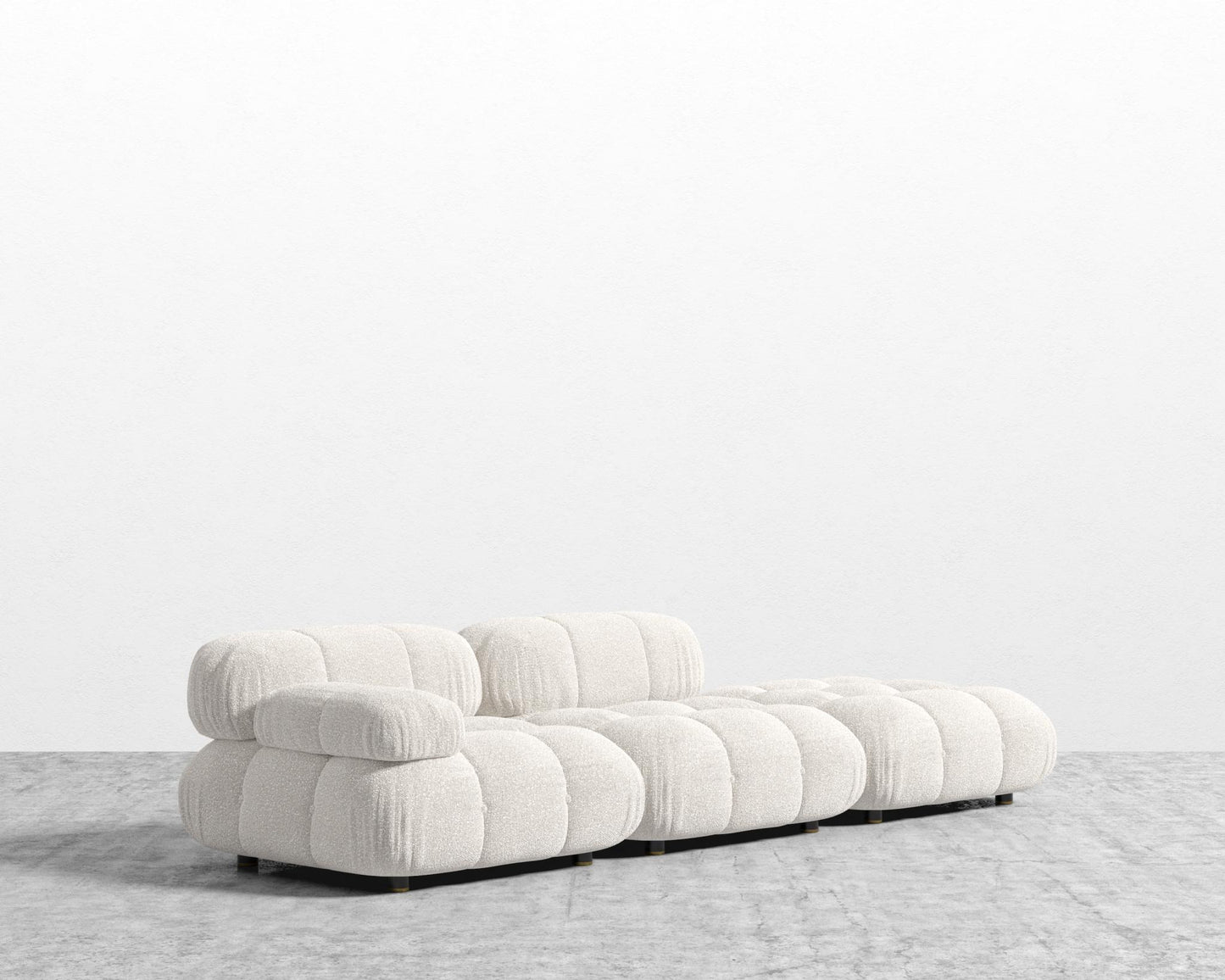 Belia Open End Sofa - Open Left, Chatou Bouclé - Pearl