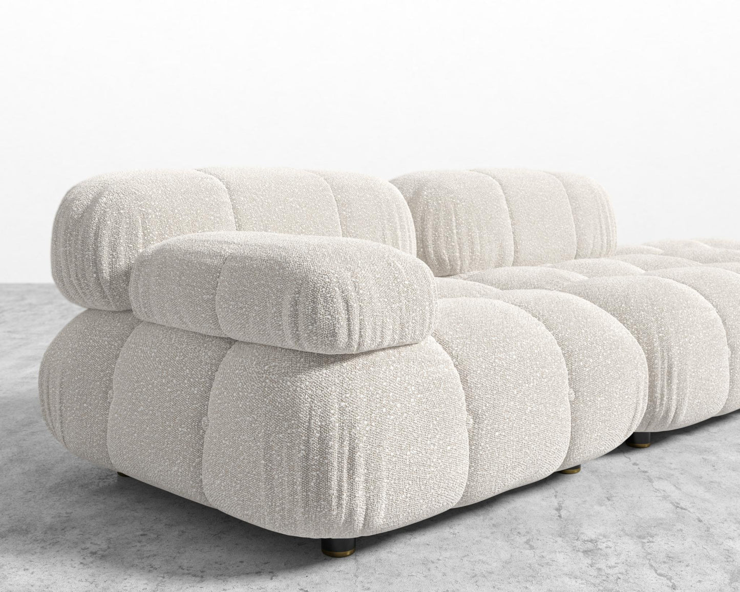 Belia Open End Sofa - Open Left, Chatou Bouclé - Pearl