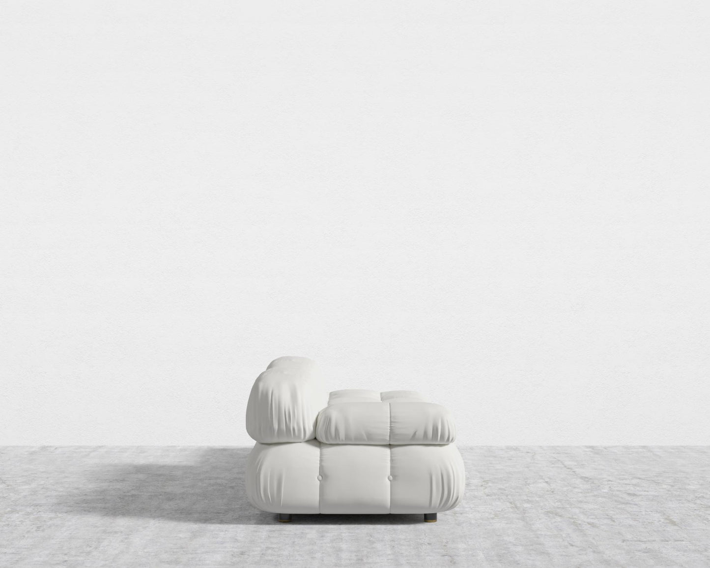 Belia Open End Sofa - Open Left, Microfiber Leather - Trento Eggshell