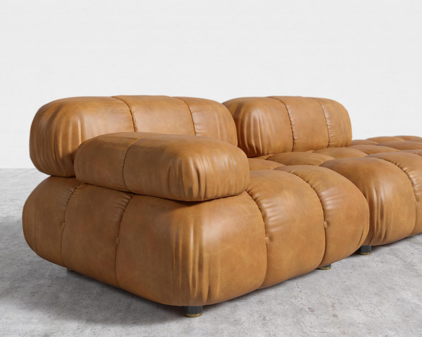 Belia Open End Sofa - Open Left, Microfiber Leather - Trento Morocco