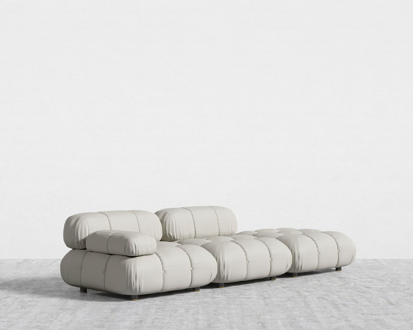 Belia Open End Sofa - Open Left, Microfiber Leather - Trento Taupe