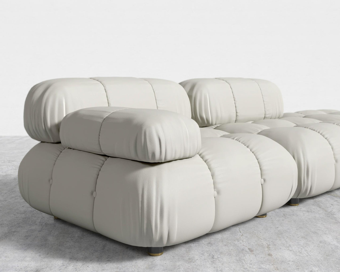 Belia Open End Sofa - Open Left, Microfiber Leather - Trento Taupe