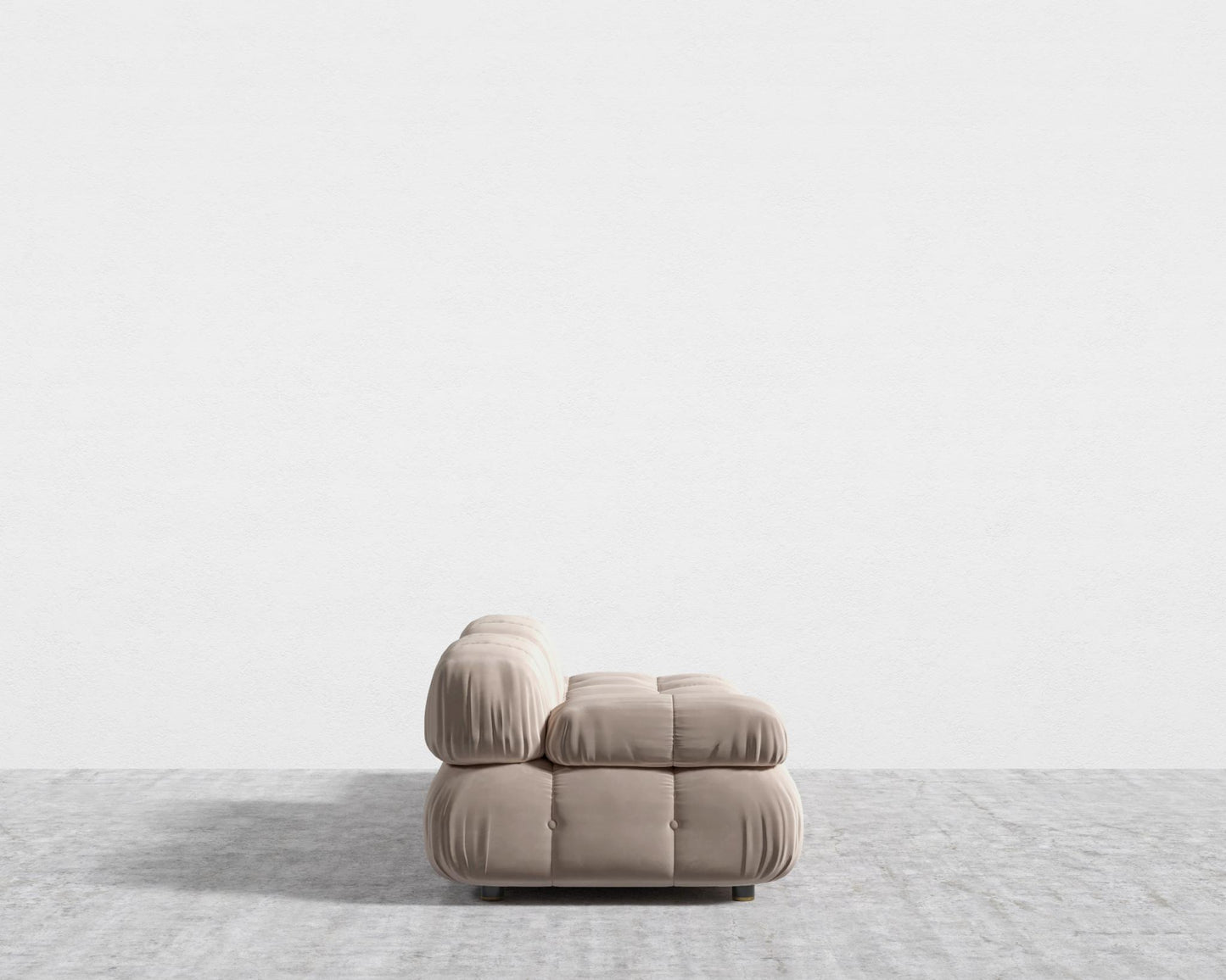 Belia Open End Sofa - Open Left, Plush Velvet - Blush