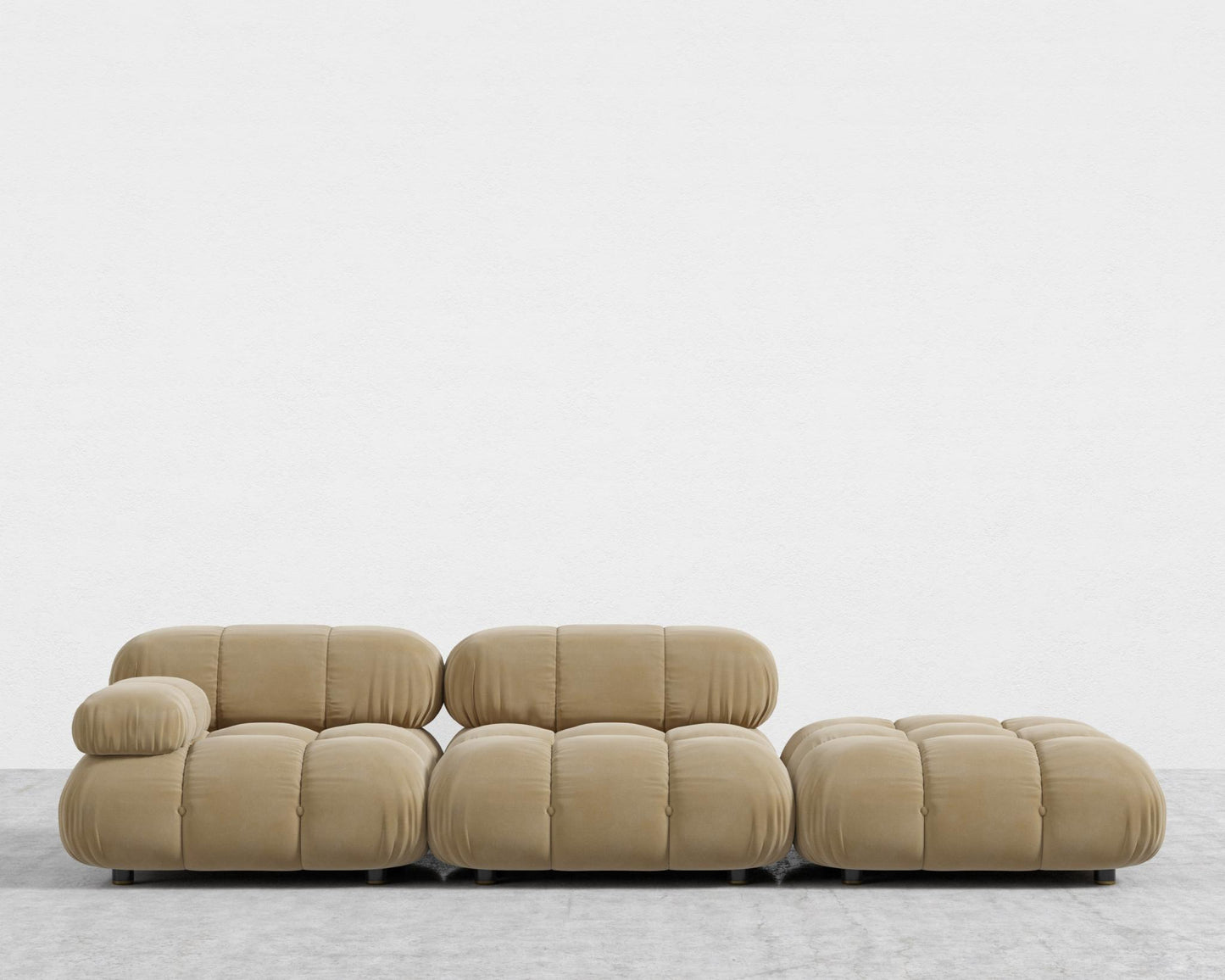 Belia Open End Sofa - Open Left, Plush Velvet - Dune