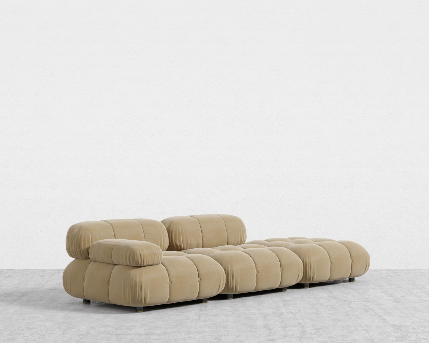 Belia Open End Sofa - Open Left, Plush Velvet - Dune