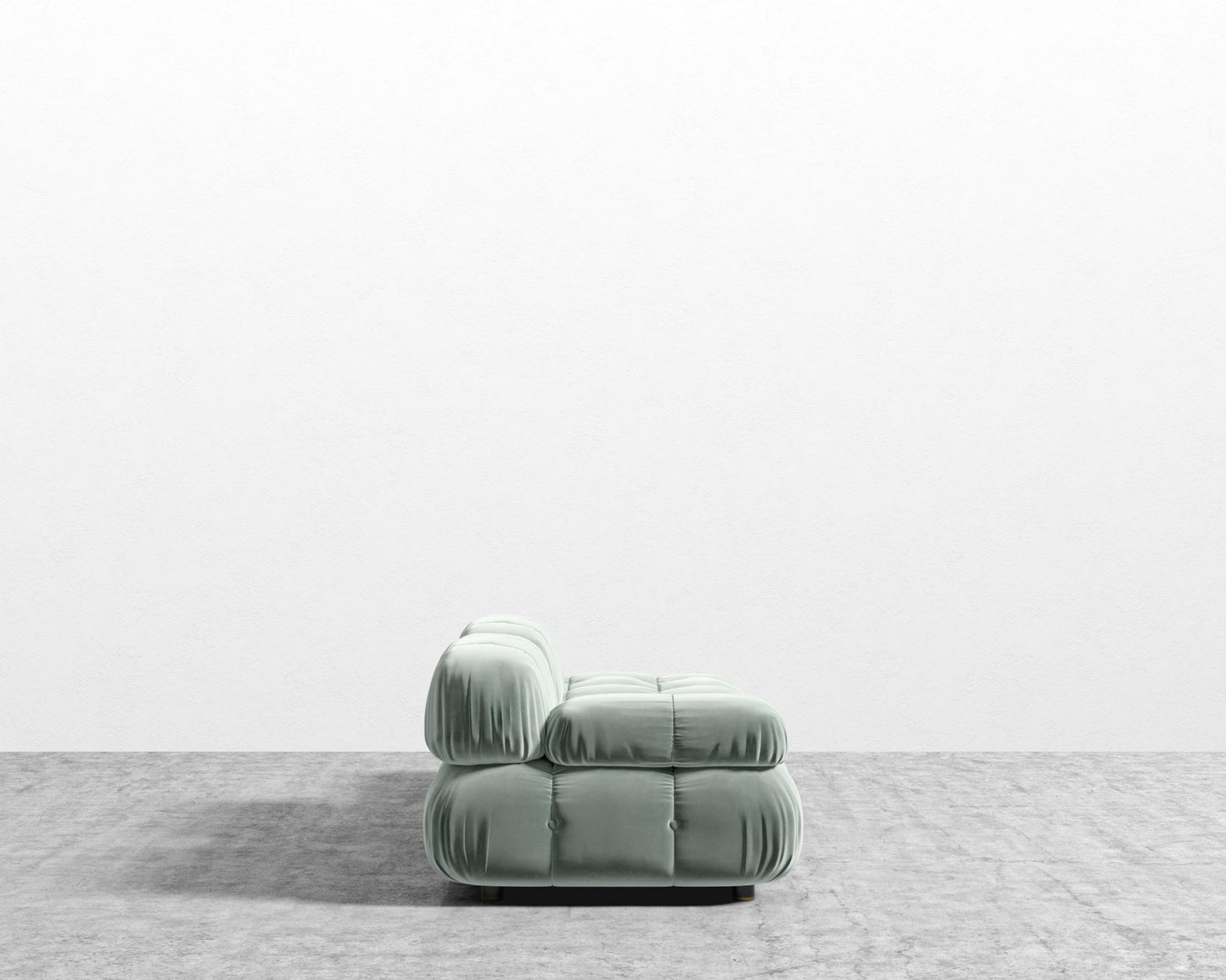 Belia Open End Sofa - Open Left, Plush Velvet - Moonstone