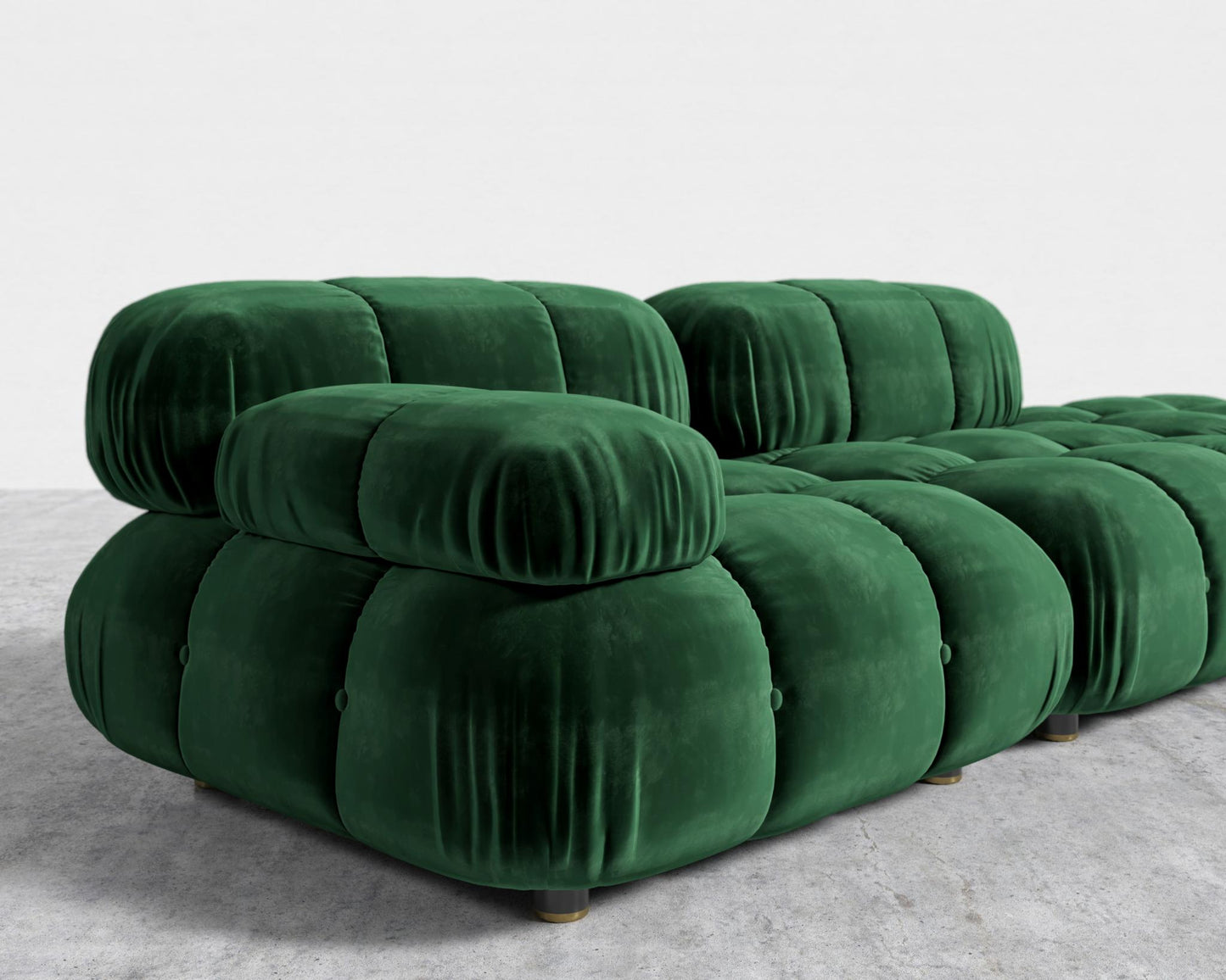 Belia Open End Sofa - Open Left, Plush Velvet - Moss
