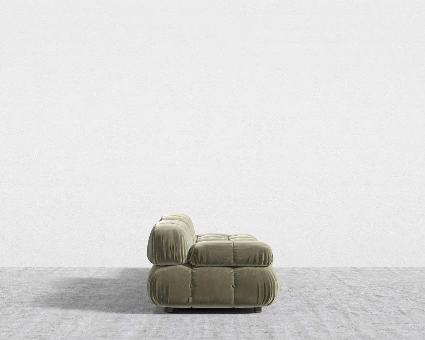 Belia Open End Sofa - Open Right, Signature Plush Velvet - Olive Green